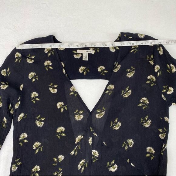 Amuse Society Talis Black Floral Print Swing Dress Size Extra Small - Picture 14 of 16